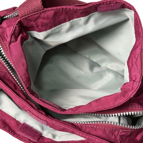 Kipling Felix Large Handbag Bag Polyamide HB7678 Red Burgundy - Picture 10 of 14